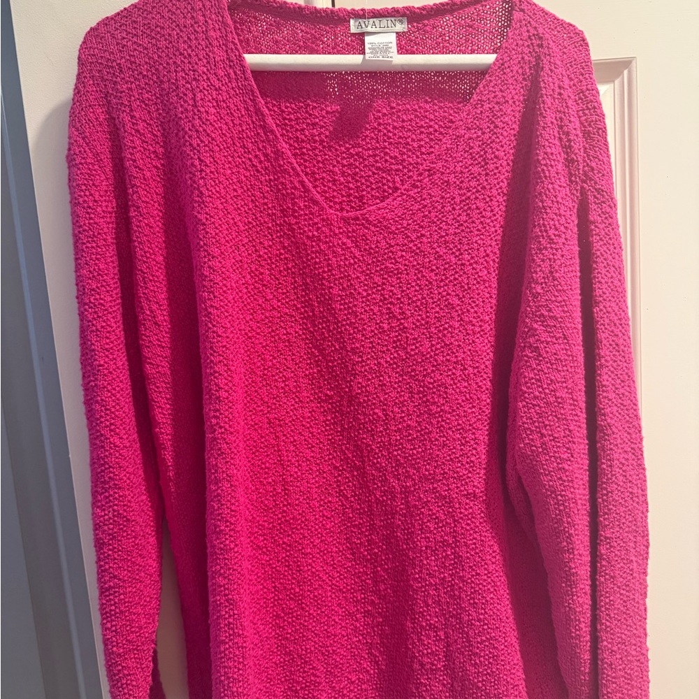 Avalin Women's Vibrant Pink V-Neck Sweater